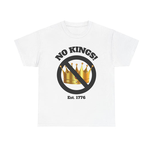 Unisex Heavy Cotton Tee - "No Kings!" Graphic T-Shirt for Freedom Lovers