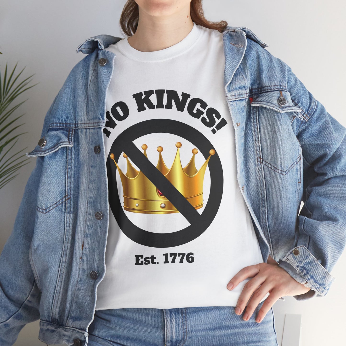 Unisex Heavy Cotton Tee - "No Kings!" Graphic T-Shirt for Freedom Lovers