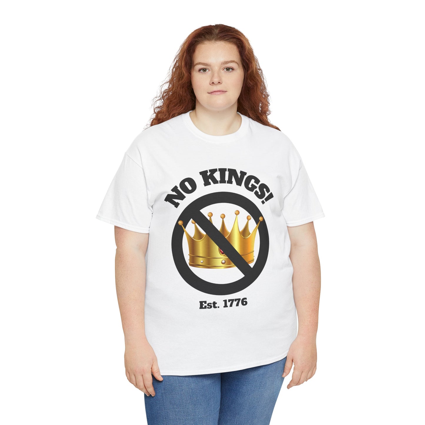 Unisex Heavy Cotton Tee - "No Kings!" Graphic T-Shirt for Freedom Lovers