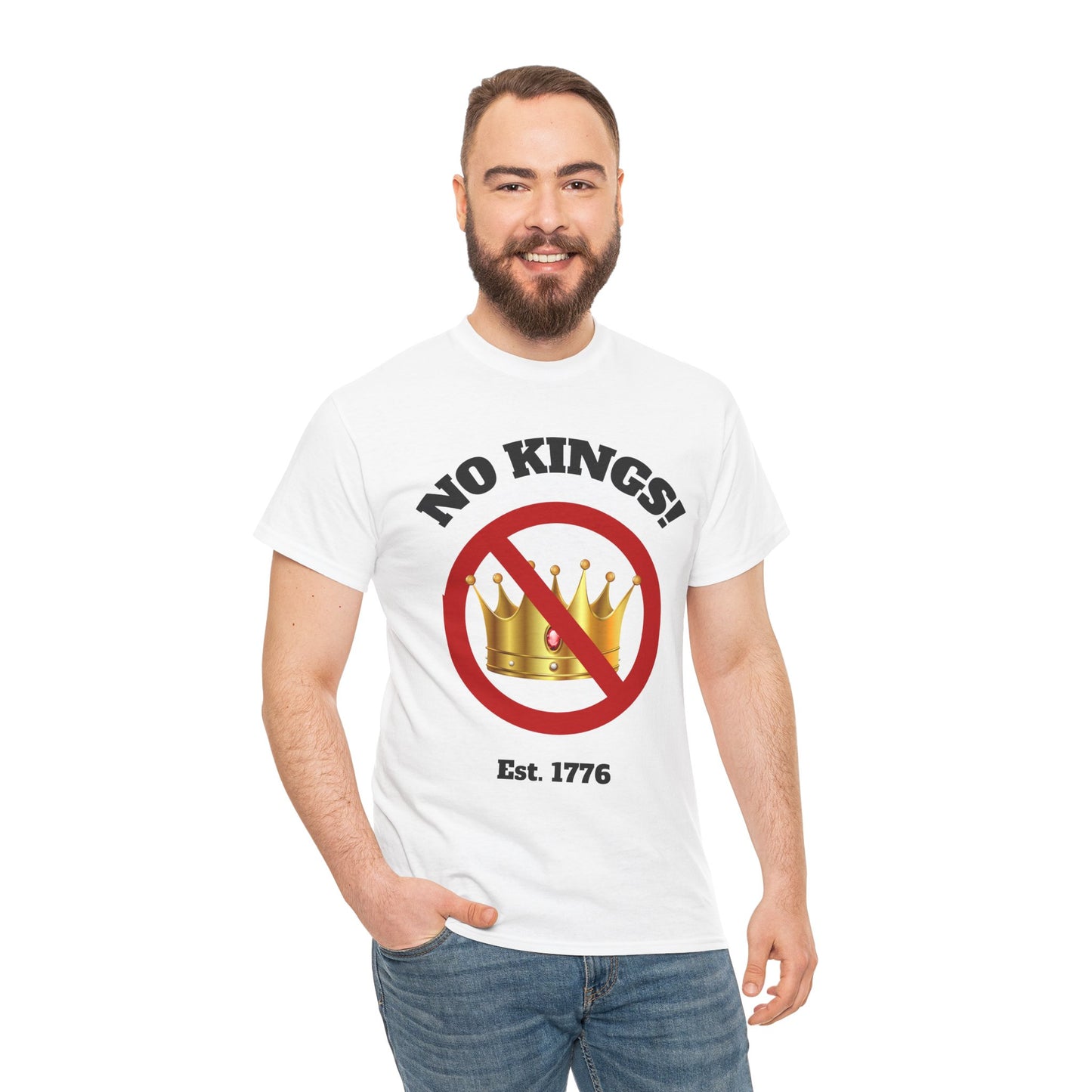 Copy of Unisex Heavy Cotton Tee - "No Kings!" Graphic T-Shirt for Freedom Lovers