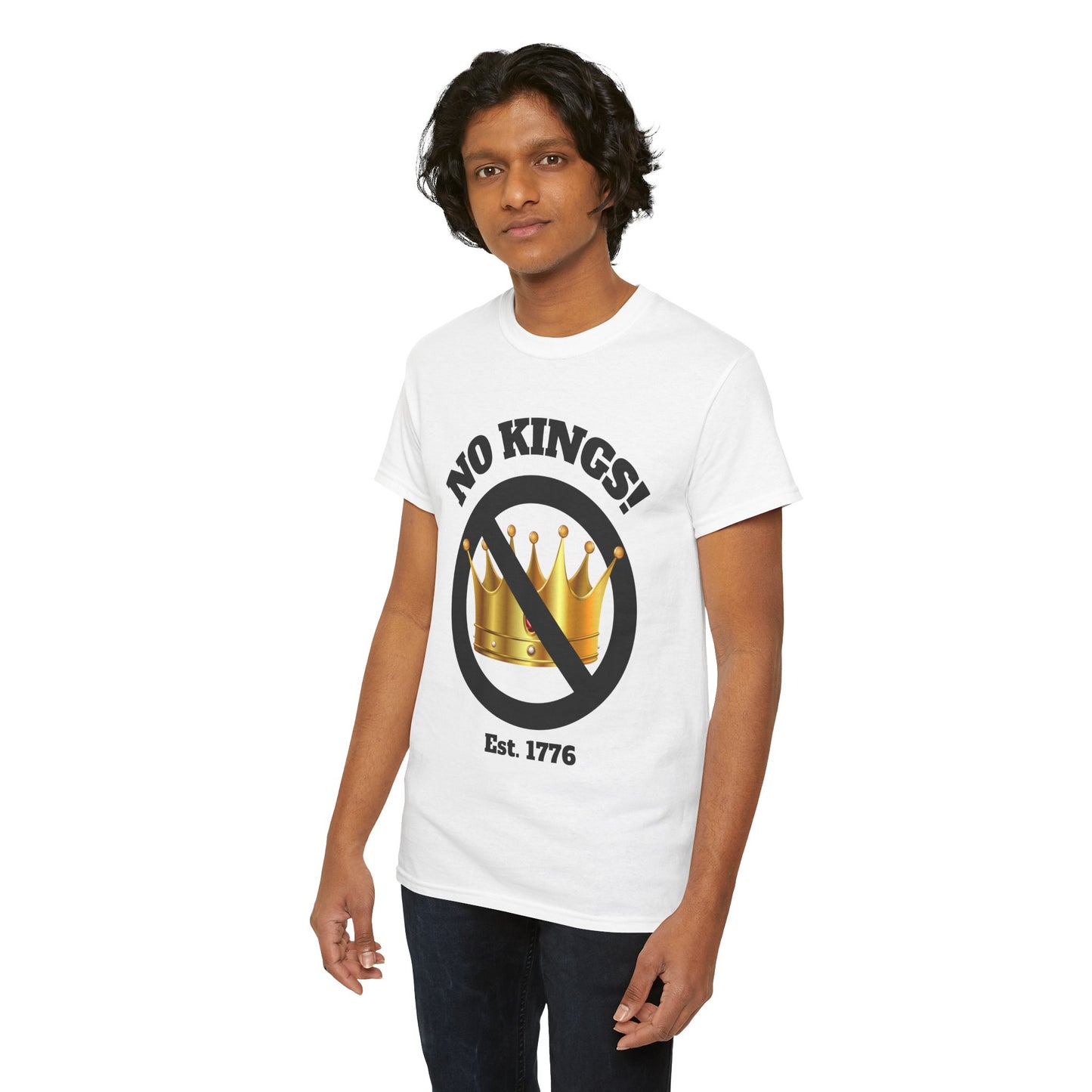 Unisex Heavy Cotton Tee - "No Kings!" Graphic T-Shirt for Freedom Lovers